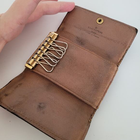 Authentic Louis Vuitton Monogram Multicles 6 Key Hooks Case Brown Small Good - Picture 3 of 10
